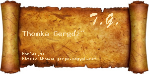 Thomka Gergő névjegykártya